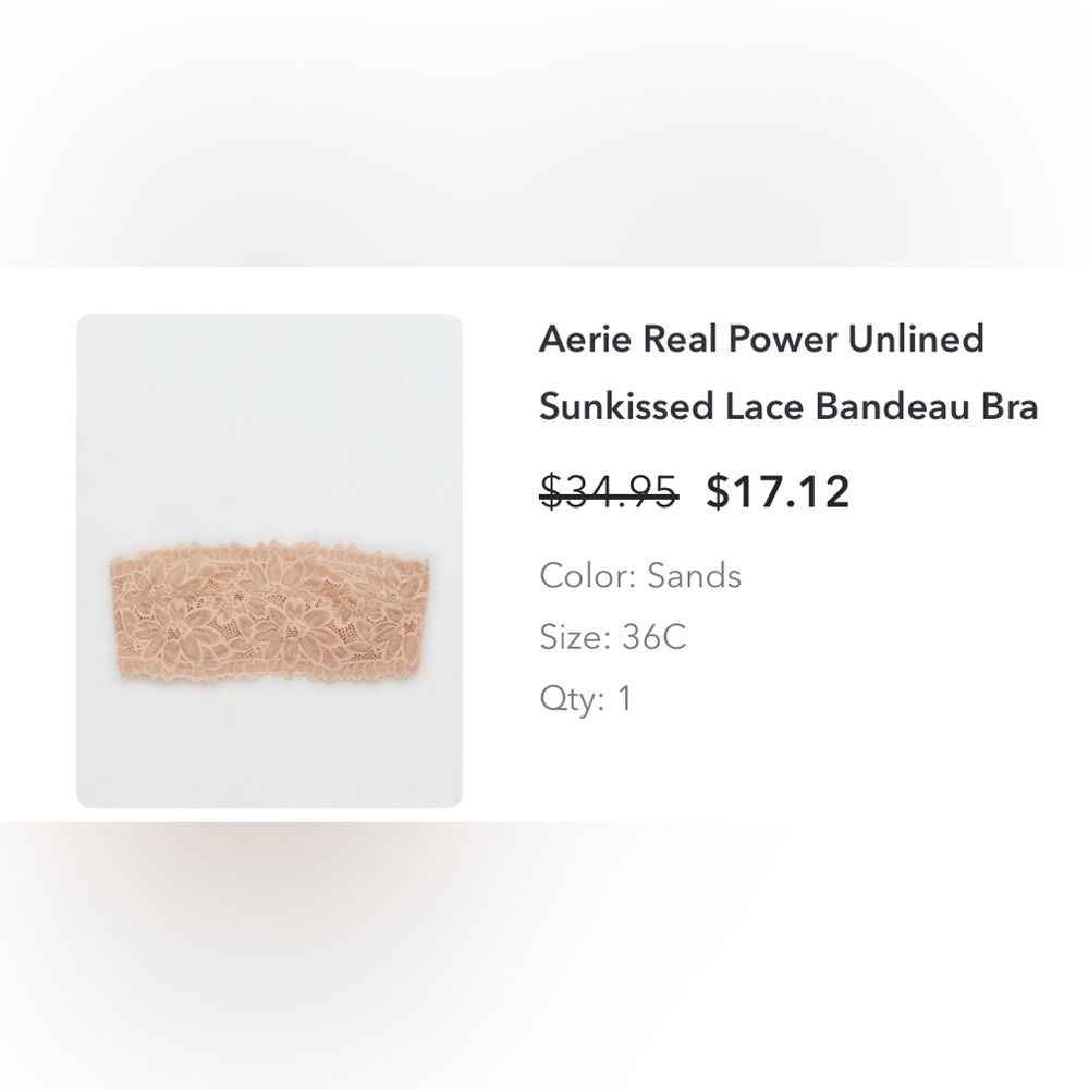 Aerie bandeau bra 36c